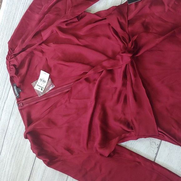 EXPRESS MOCK WRAP SATIN DRESS NWT - Picture 2 of 12